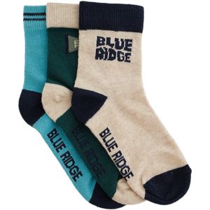 WE Fashion - Blue Ridge - Huissokken - Beige - Donkergroen - Blauw