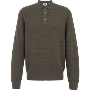 WE Fashion - Regular Fit - Gebreide Polo - Lange Mouwen - Structuur