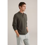 WE Fashion - Regular Fit - Gebreide Polo - Lange Mouwen - Structuur
