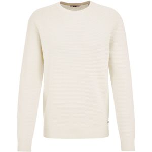 WE Fashion - Slim Fit - Gebreide Trui - Ecru - Katoen
