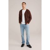 WE Fashion - Fijngebreid Vest - Saffraan Rood - Slim Fit