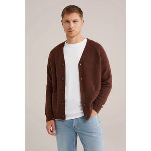 WE Fashion - Fijngebreid Vest - Saffraan Rood - Slim Fit