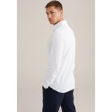 WE Fashion - Heren Tall Fit Overhemd - Wit - Piquéjersey - Katoen