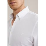 WE Fashion - Heren Tall Fit Overhemd - Wit - Piquéjersey - Katoen