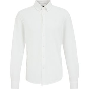 WE Fashion - Heren Tall Fit Overhemd - Wit - Piquéjersey - Katoen