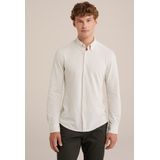 WE Fashion - Heren Tall Fit Overhemd - Lichtbruin - Piquéjersey - Katoen