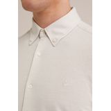 WE Fashion - Heren Tall Fit Overhemd - Lichtbruin - Piquéjersey - Katoen