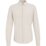 WE Fashion - Heren Tall Fit Overhemd - Lichtbruin - Piquéjersey - Katoen