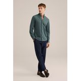 WE Fashion - Heren Tall Fit Overhemd - Donkergroen - Piquéjersey