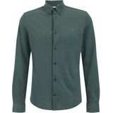 WE Fashion - Heren Tall Fit Overhemd - Donkergroen - Piquéjersey