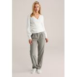 WE Fashion - Dames Omslagvest - Gebroken Wit - Met Structuur