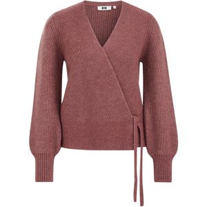 WE Fashion - Dames Omslagvest - Oudroze - Met Structuur