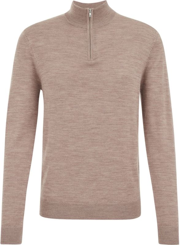 WE Fashion - Trui - Lichtbruin - Aansluitend Model - Opstaande Kraag