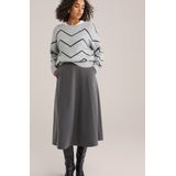 WE Fashion - Midi Rok - Grijs - Uitlopend Model