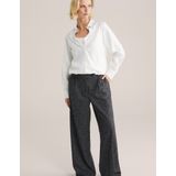 WE Fashion - Overhemdblouse - Wit - Met Geïntegreerd Singlet