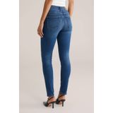 WE Fashion Imitatieleren Skinny Broek Donkerblauw