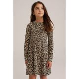 WE Fashion - Jurk - Regular Fit - Katoenmix - Ronde Hals - Elastische Taille