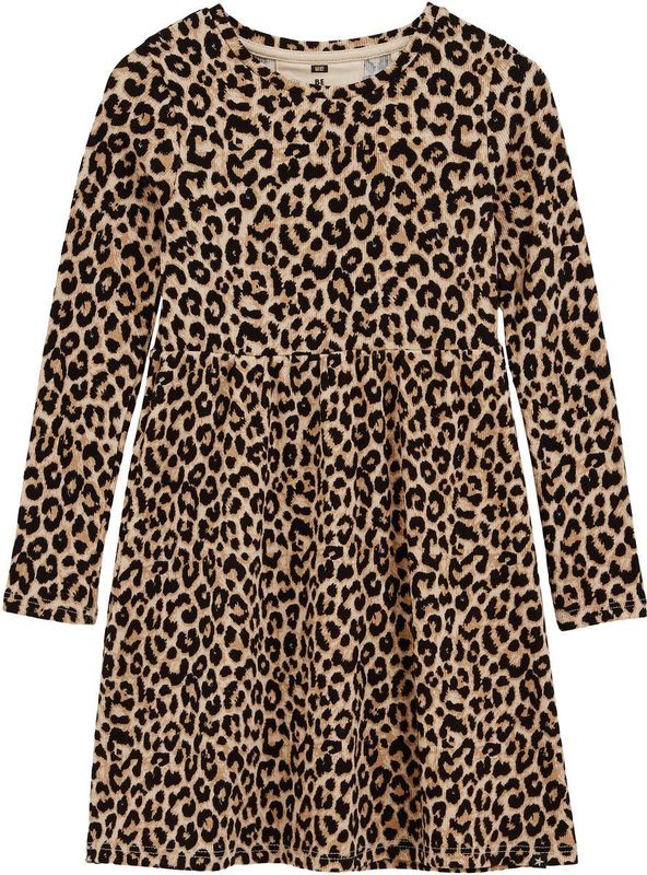 WE Fashion - Jurk - Regular Fit - Katoenmix - Ronde Hals - Elastische Taille