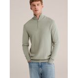 WE Fashion - Gebreide Trui - Lichtgroen - Slim Fit - Lange Mouwen