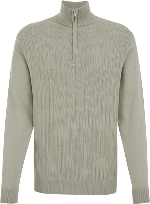 WE Fashion - Gebreide Trui - Lichtgroen - Slim Fit - Lange Mouwen