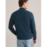 WE Fashion - Schipperstruien - Navy - Halve Rits - Normale Pasvorm - Lange Mouw