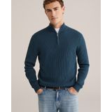 WE Fashion - Schipperstruien - Navy - Halve Rits - Normale Pasvorm - Lange Mouw