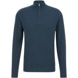 WE Fashion - Schipperstruien - Navy - Halve Rits - Normale Pasvorm - Lange Mouw