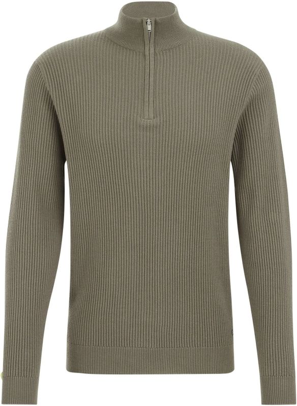 WE Fashion - Gebreide Trui - Olijfgroen - Regular Fit - Lange Mouwen