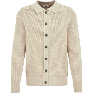 WE Fashion - Gebreid Vest - Beige - Lange Mouw - Normale Pasvorm