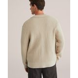 WE Fashion - Gebreid Vest - Beige - Lange Mouw - Normale Pasvorm