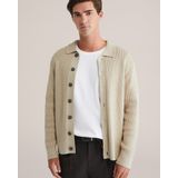 WE Fashion - Gebreid Vest - Beige - Lange Mouw - Normale Pasvorm