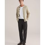 WE Fashion - Gebreid Vest - Beige - Lange Mouw - Normale Pasvorm