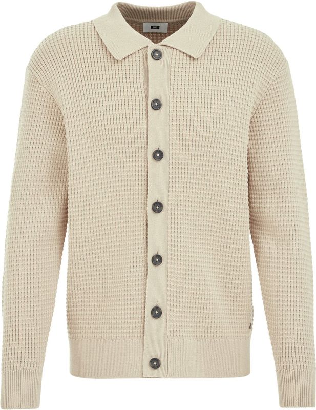 WE Fashion - Gebreid Vest - Beige - Lange Mouw - Normale Pasvorm