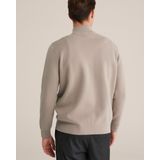 WE Fashion - Sweater - Taupe - Slim Fit - Lange Mouwen - Opstaande Kraag
