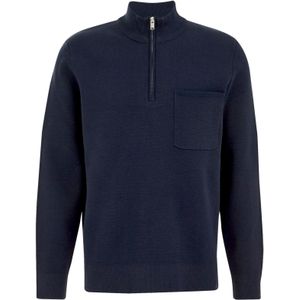 WE Fashion - Sweater - Donkerblauw - Slim Fit - Lange Mouwen