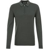 Van Gils - Heren Slim Fit Polo - Donkergroen - Merinowol