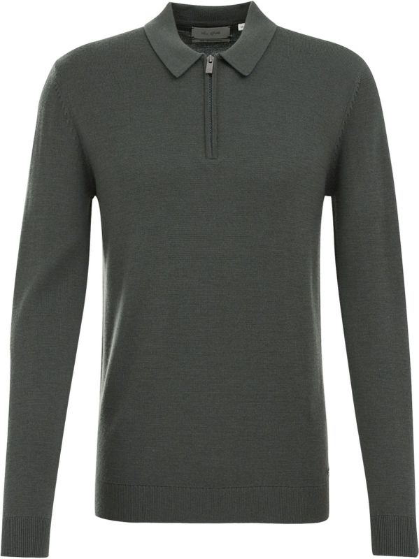 Van Gils - Heren Slim Fit Polo - Donkergroen - Merinowol
