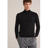 WE Fashion - Schipperstruien - Zwart - Halve Rits - Slanke Pasvorm