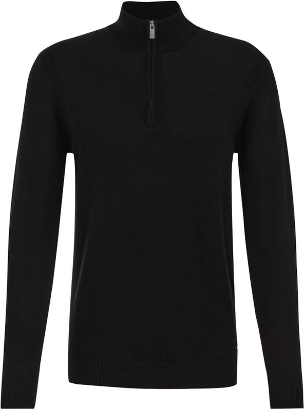 WE Fashion - Schipperstruien - Zwart - Halve Rits - Slanke Pasvorm