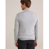 Van Gils - Regular Fit - Trui met Rits - Lichtgrijs - Merino Wol