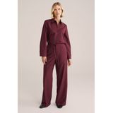 WE Fashion - Blouse - Bordeaux - Klassieke Blouse - Lange Mouwen