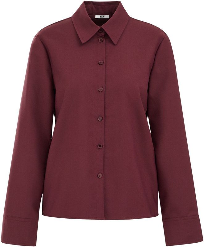 WE Fashion - Blouse - Bordeaux - Klassieke Blouse - Lange Mouwen