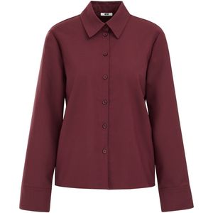 WE Fashion - Blouse - Bordeaux - Klassieke Blouse - Lange Mouwen
