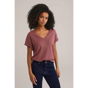 WE Fashion - Dames T-shirt - Oudroze - Regular Fit
