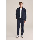 WE Fashion - Heren Regular Fit Pantalon - Donkerblauw - Met Verticale Streepprint