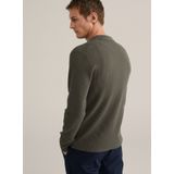 Fundamentals - Heren Slim Fit Trui - Donkergroen - Katoen