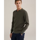 Fundamentals - Heren Slim Fit Trui - Donkergroen - Katoen