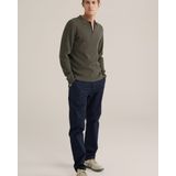 Fundamentals - Heren Slim Fit Trui - Donkergroen - Katoen