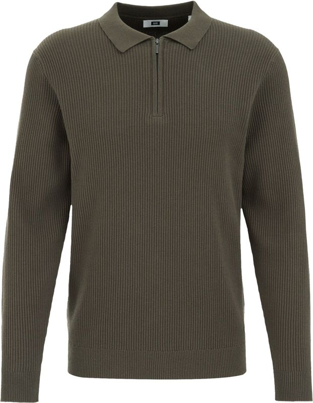 Fundamentals - Heren Slim Fit Trui - Donkergroen - Katoen