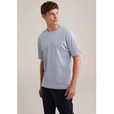 WE Fashion - Relaxed Fit T-shirt - Grijsblauw - Katoen